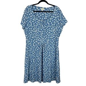Mountain Warehouse Country To Coast Floral Short Sleeve Dress Size 16 Blue White